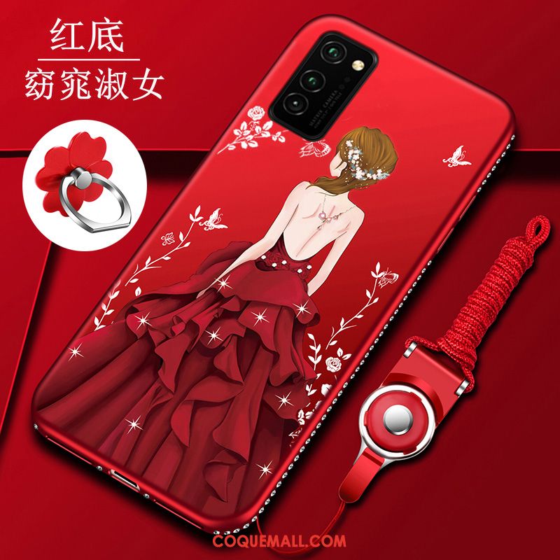 Étui Honor View30 Rouge Fluide Doux Incassable, Coque Honor View30 Tout Compris Silicone