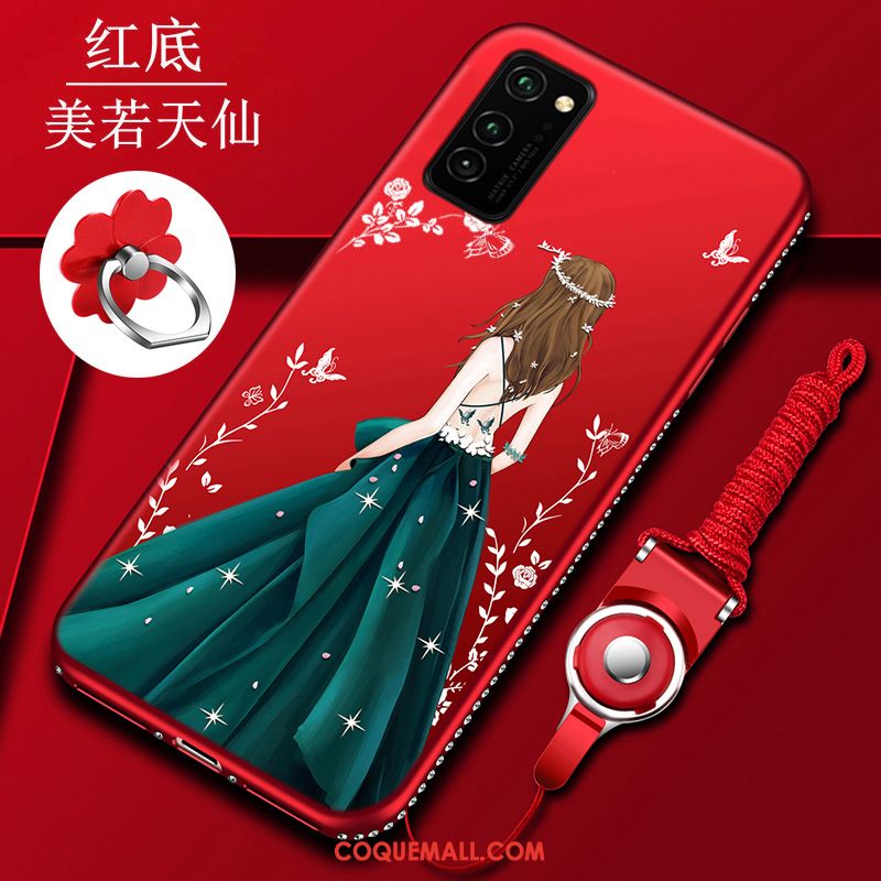 Étui Honor View30 Rouge Fluide Doux Incassable, Coque Honor View30 Tout Compris Silicone