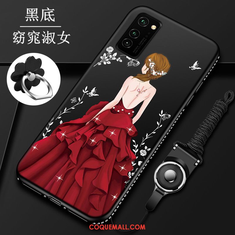 Étui Honor View30 Rouge Fluide Doux Incassable, Coque Honor View30 Tout Compris Silicone