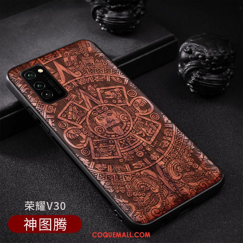 Étui Honor View30 Style Chinois Vintage Protection, Coque Honor View30 Motif Personnalité Braun