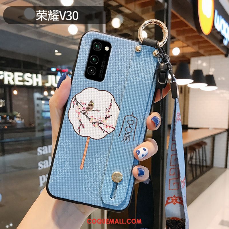 Étui Honor View30 Tout Compris Délavé En Daim Style Chinois, Coque Honor View30 Gaufrage Protection