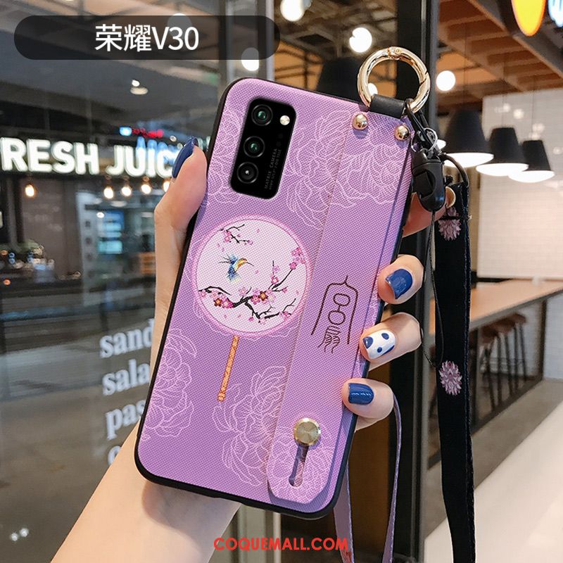 Étui Honor View30 Tout Compris Délavé En Daim Style Chinois, Coque Honor View30 Gaufrage Protection