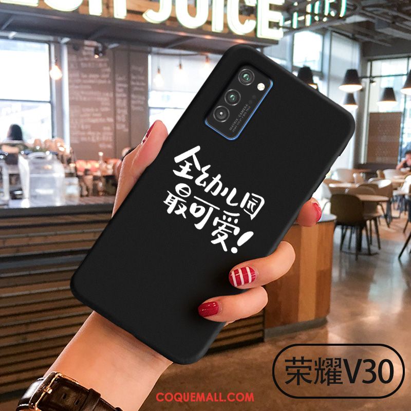 Étui Honor View30 Tout Compris Noir Personnalité, Coque Honor View30 Silicone Téléphone Portable