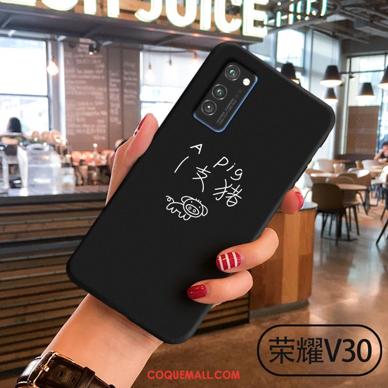 Étui Honor View30 Tout Compris Noir Personnalité, Coque Honor View30 Silicone Téléphone Portable