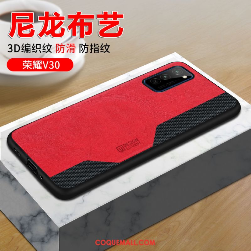 Étui Honor View30 Tout Compris Vintage Silicone, Coque Honor View30 Protection Rouge