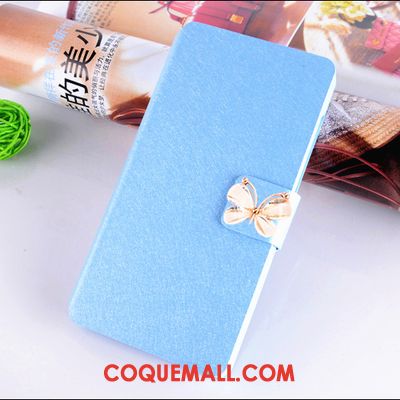 Étui Htc 10 Modèle Fleurie Papillon Bleu, Coque Htc 10 Soie Mulberry Protection