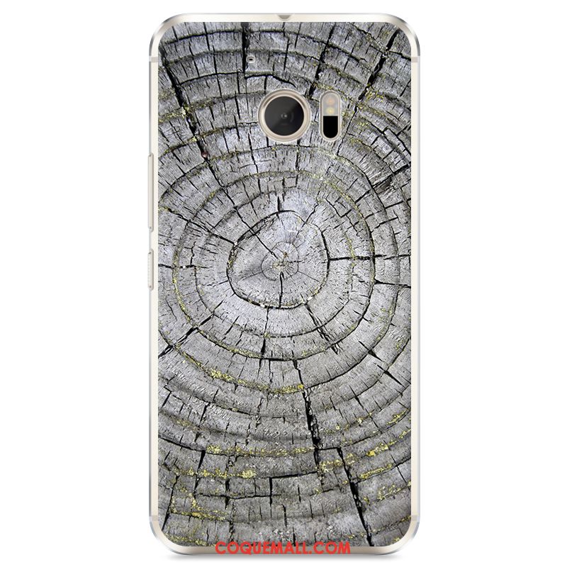Étui Htc 10 Protection Téléphone Portable Noir, Coque Htc 10 Grain De Bois Difficile