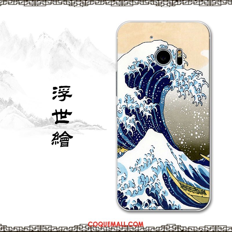 Étui Htc 10 Téléphone Portable Style Chinois Bleu, Coque Htc 10 Personnalisé Fluide Doux