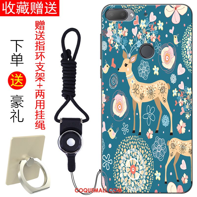 Étui Htc Desire 12+ Fluide Doux Art Simple, Coque Htc Desire 12+ Incassable Bleu