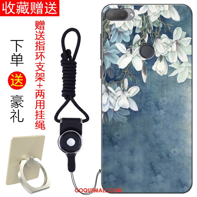 Étui Htc Desire 12+ Fluide Doux Art Simple, Coque Htc Desire 12+ Incassable Bleu