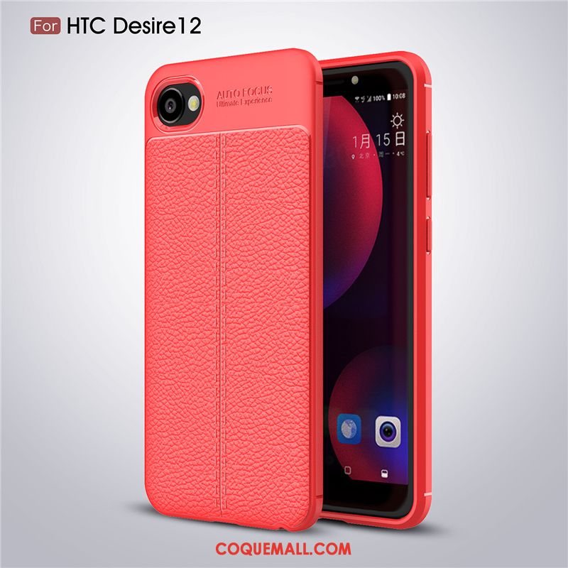 Étui Htc Desire 12 Fluide Doux Incassable Protection, Coque Htc Desire 12 Noir Modèle Fleurie