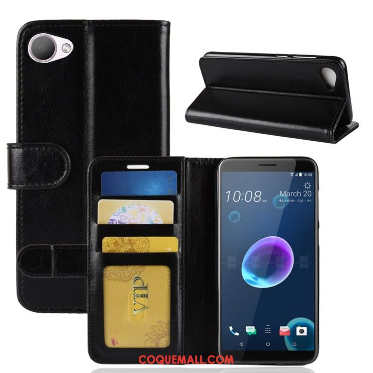 Étui Htc Desire 12 Foncé Protection Étui En Cuir, Coque Htc Desire 12 Portefeuille Téléphone Portable Braun