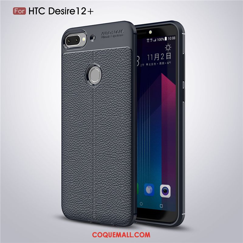 Étui Htc Desire 12+ Gris Incassable Protection, Coque Htc Desire 12+ Fluide Doux Silicone