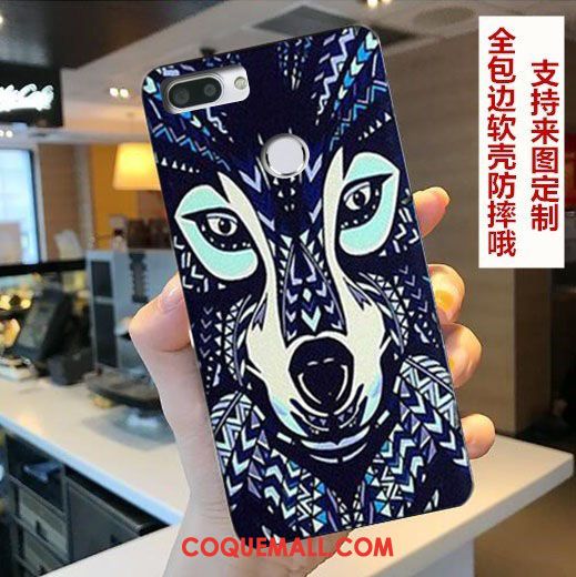 Étui Htc Desire 12+ Incassable Peinture Protection, Coque Htc Desire 12+ Bleu Dessin Animé