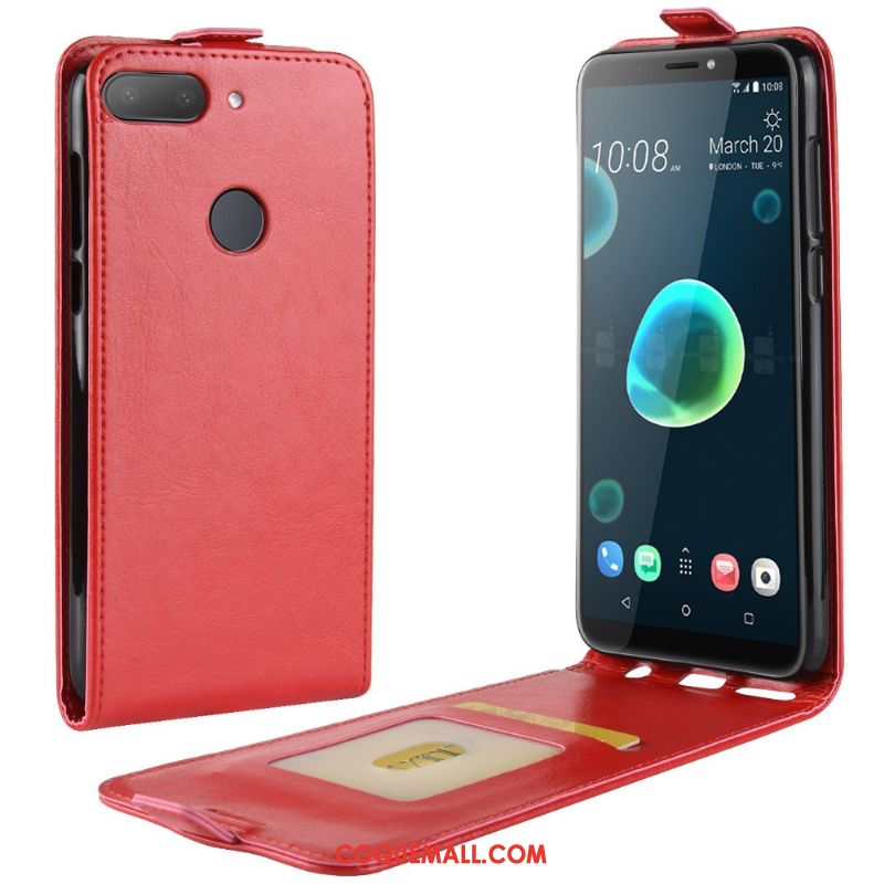 Étui Htc Desire 12+ Protection Téléphone Portable Rouge, Coque Htc Desire 12+ Étui En Cuir