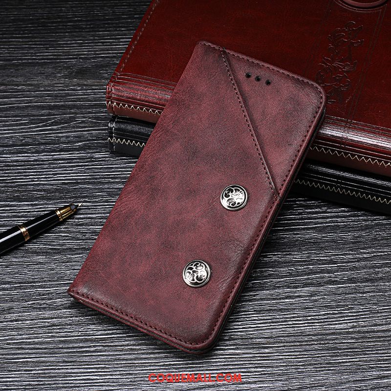 Étui Htc Desire 12+ Vintage Étui En Cuir Téléphone Portable, Coque Htc Desire 12+ Protection Incassable Braun