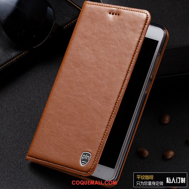 Étui Htc Desire 825 Étui En Cuir Protection Cuir Véritable, Coque Htc Desire 825 Téléphone Portable Modèle Fleurie Braun