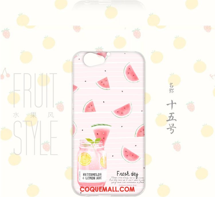 Étui Htc One A9s Incassable Rose Bordure, Coque Htc One A9s Peinture Téléphone Portable