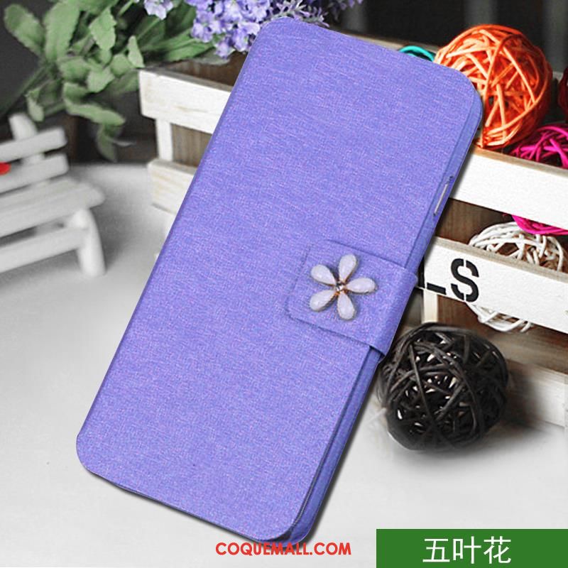 Étui Htc One A9s Étui En Cuir Fleur Téléphone Portable, Coque Htc One A9s Violet Protection