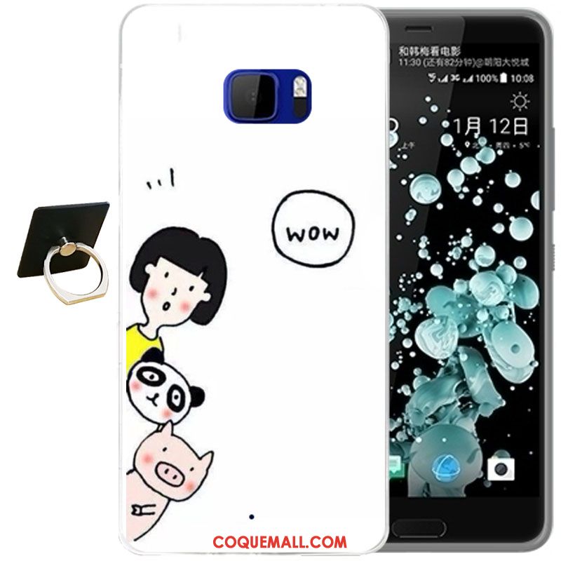 Étui Htc U Ultra Dessin Animé Bleu Téléphone Portable, Coque Htc U Ultra Fleur Fluide Doux