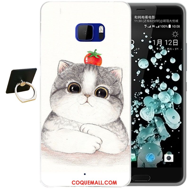 Étui Htc U Ultra Dessin Animé Bleu Téléphone Portable, Coque Htc U Ultra Fleur Fluide Doux