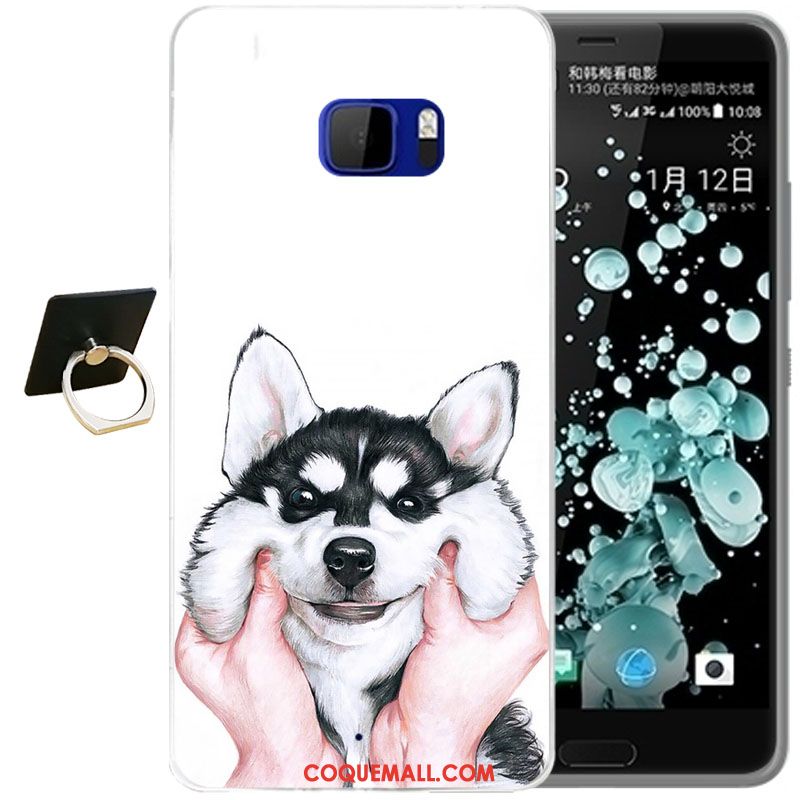 Étui Htc U Ultra Dessin Animé Bleu Téléphone Portable, Coque Htc U Ultra Fleur Fluide Doux