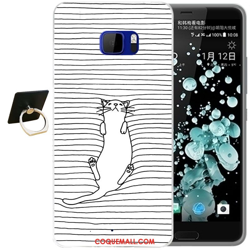 Étui Htc U Ultra Dessin Animé Bleu Téléphone Portable, Coque Htc U Ultra Fleur Fluide Doux