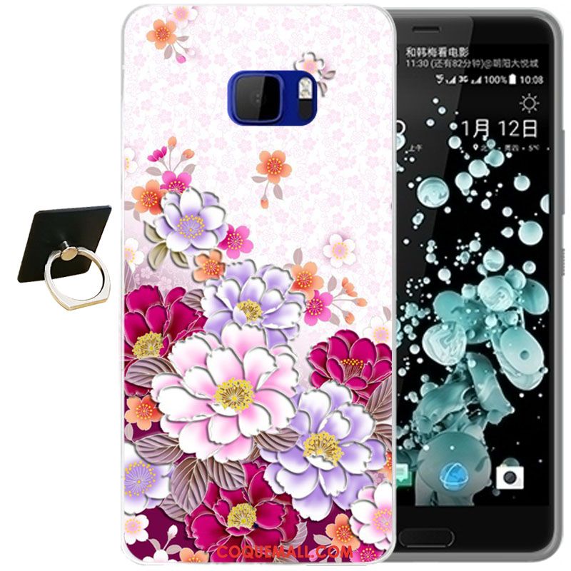 Étui Htc U Ultra Dessin Animé Bleu Téléphone Portable, Coque Htc U Ultra Fleur Fluide Doux