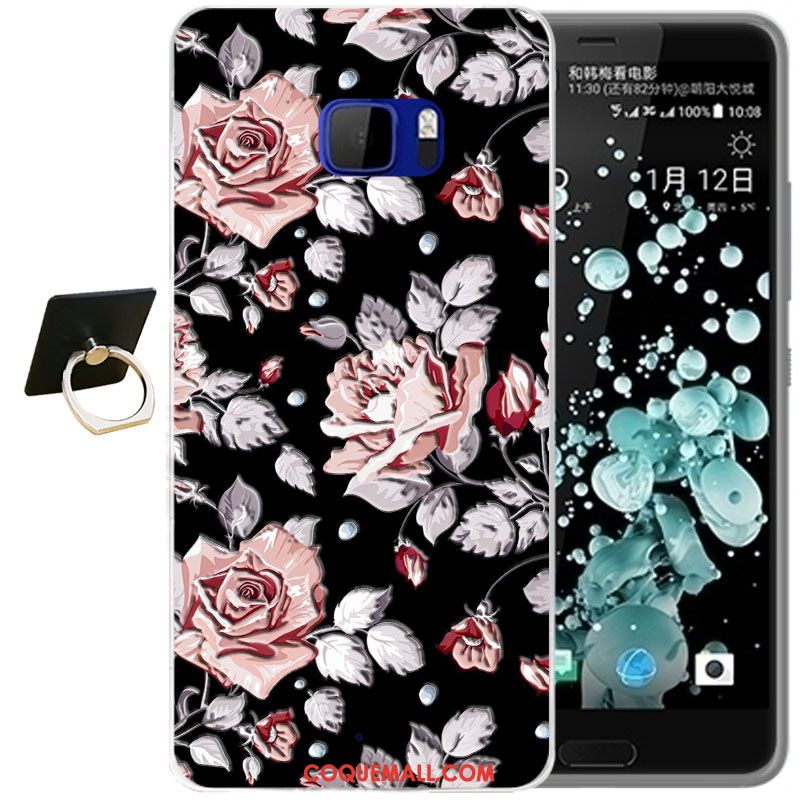 Étui Htc U Ultra Dessin Animé Bleu Téléphone Portable, Coque Htc U Ultra Fleur Fluide Doux