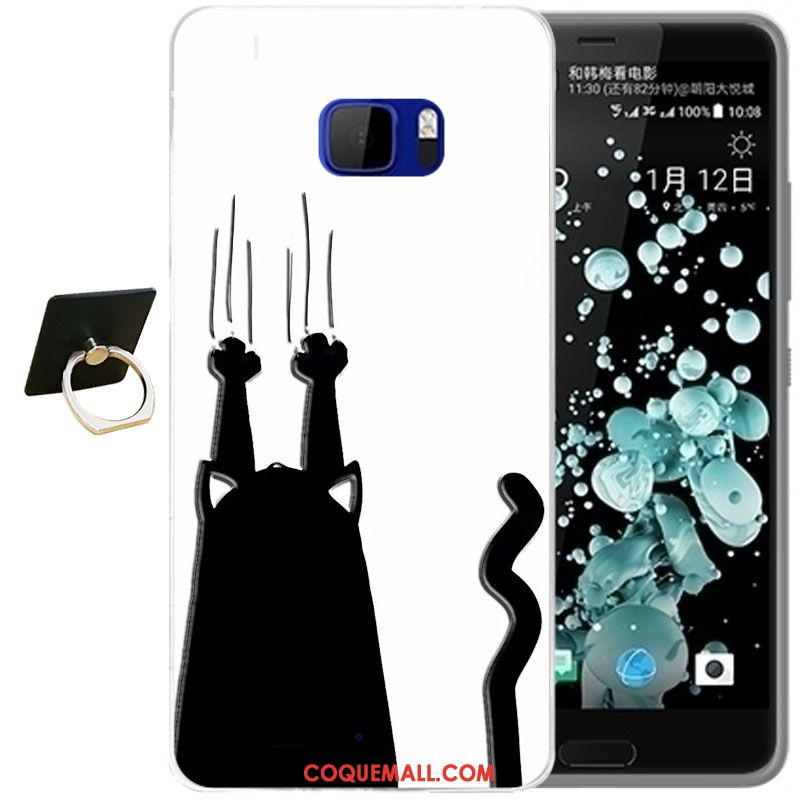 Étui Htc U Ultra Dessin Animé Bleu Téléphone Portable, Coque Htc U Ultra Fleur Fluide Doux