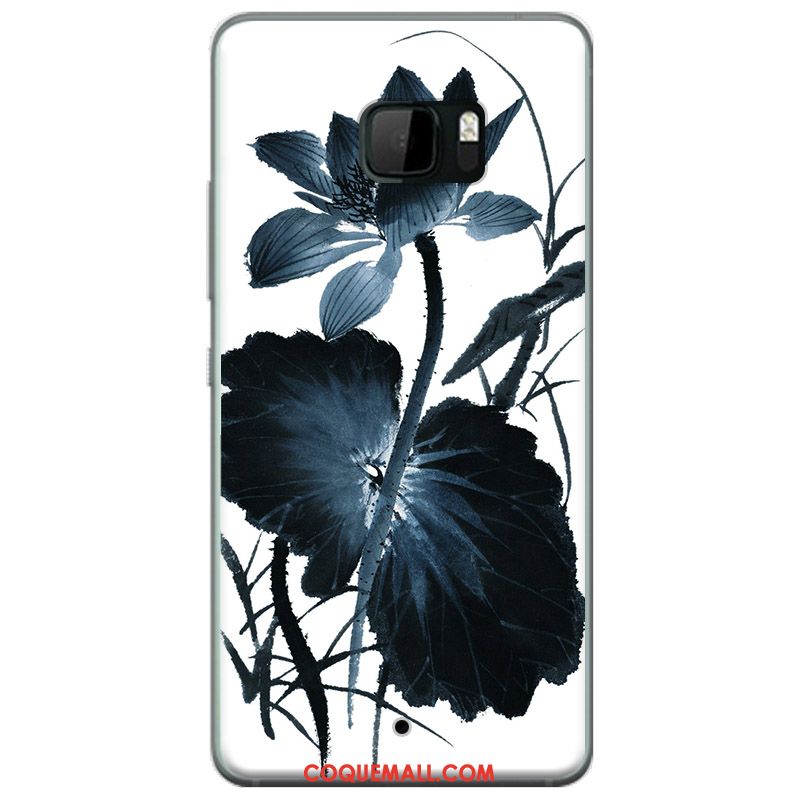 Étui Htc U Ultra Rose Fluide Doux Encre, Coque Htc U Ultra Personnalité Noir