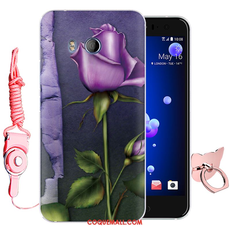 Étui Htc U11 Dessin Animé Tout Compris Fluide Doux, Coque Htc U11 Rouge Silicone