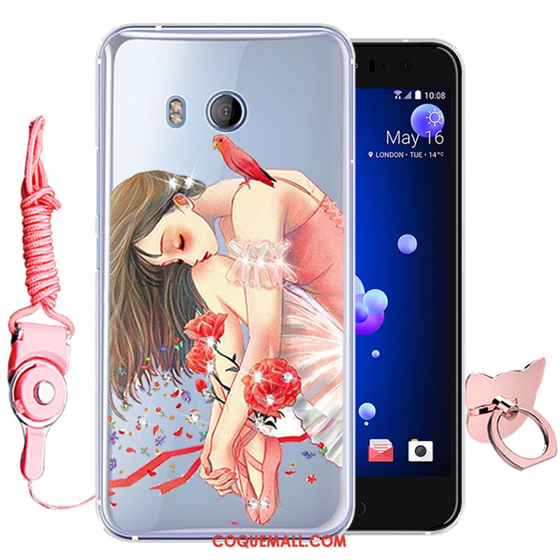 Étui Htc U11 Dessin Animé Tout Compris Fluide Doux, Coque Htc U11 Rouge Silicone