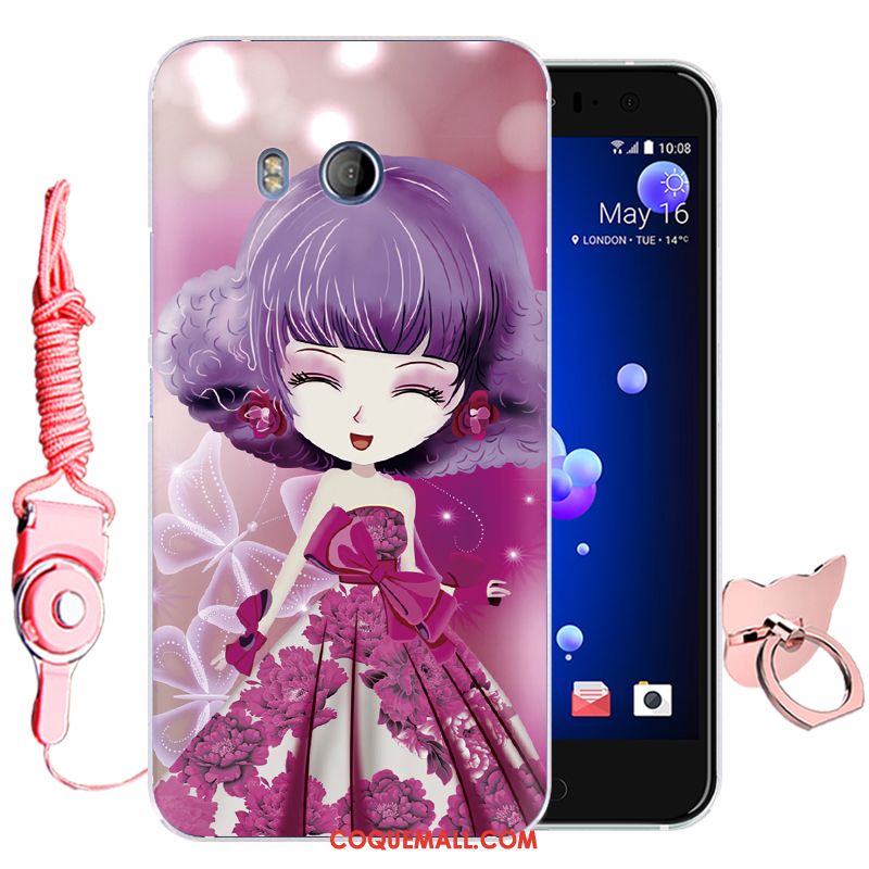 Étui Htc U11 Dessin Animé Tout Compris Fluide Doux, Coque Htc U11 Rouge Silicone