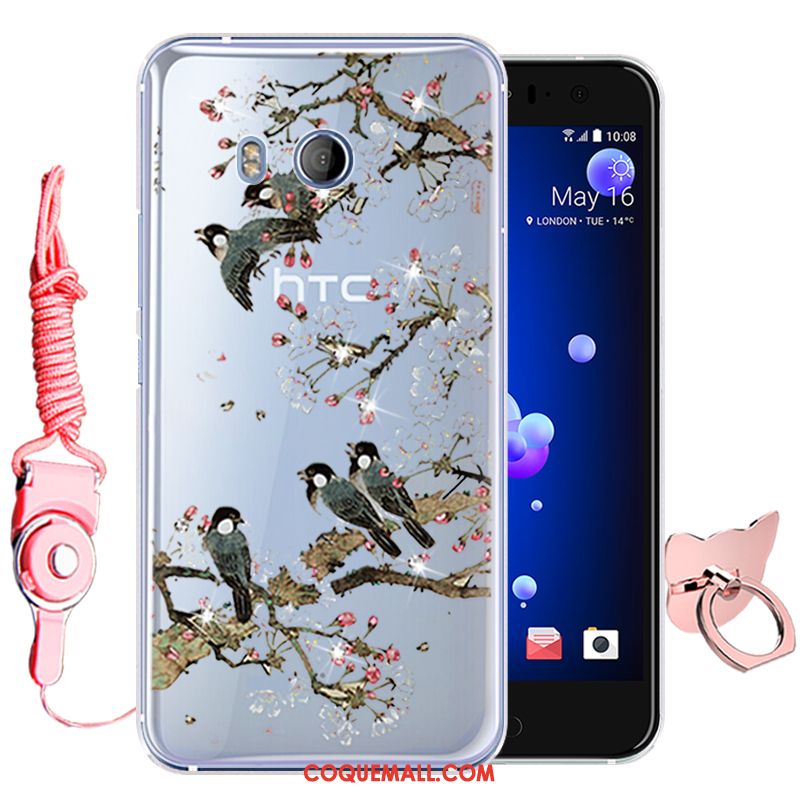 Étui Htc U11 Dessin Animé Tout Compris Fluide Doux, Coque Htc U11 Rouge Silicone