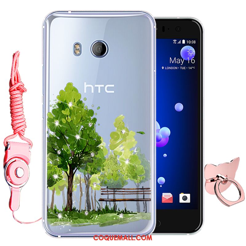 Étui Htc U11 Dessin Animé Tout Compris Fluide Doux, Coque Htc U11 Rouge Silicone