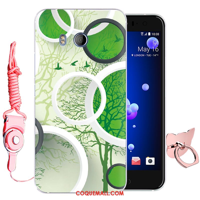 Étui Htc U11 Dessin Animé Tout Compris Fluide Doux, Coque Htc U11 Rouge Silicone