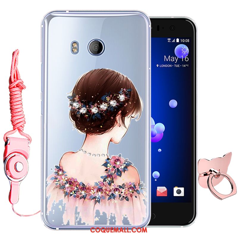 Étui Htc U11 Dessin Animé Tout Compris Fluide Doux, Coque Htc U11 Rouge Silicone