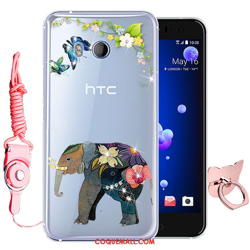 Étui Htc U11 Dessin Animé Tout Compris Fluide Doux, Coque Htc U11 Rouge Silicone