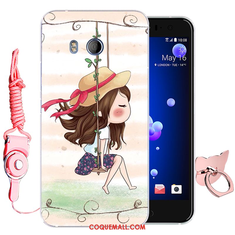 Étui Htc U11 Dessin Animé Tout Compris Fluide Doux, Coque Htc U11 Rouge Silicone