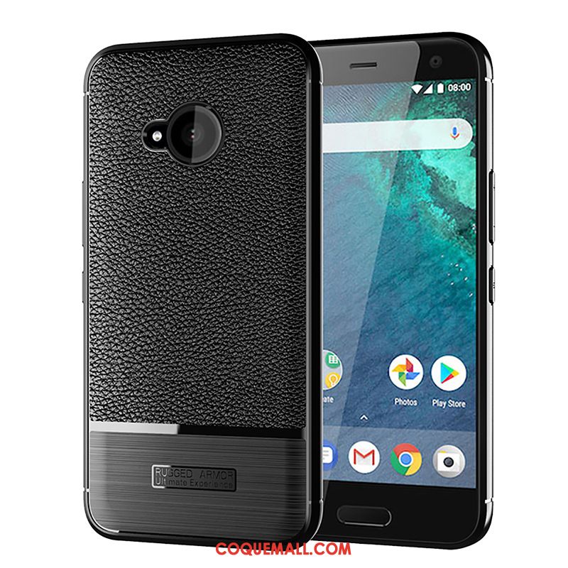 Étui Htc U11 Life Noir Cuir Protection, Coque Htc U11 Life Fluide Doux Incassable