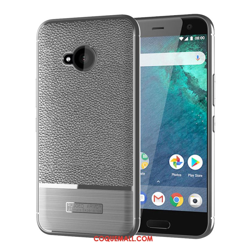 Étui Htc U11 Life Noir Cuir Protection, Coque Htc U11 Life Fluide Doux Incassable