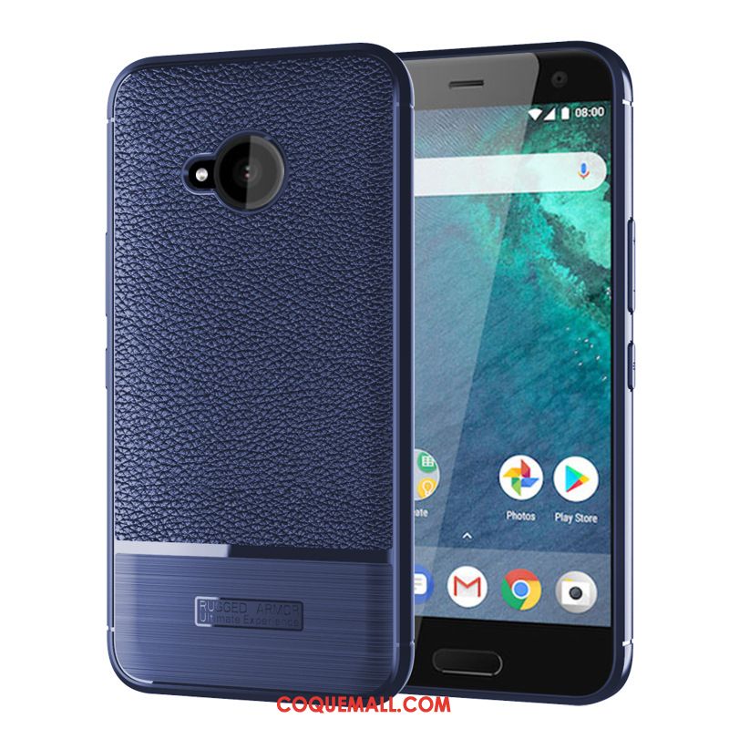 Étui Htc U11 Life Noir Cuir Protection, Coque Htc U11 Life Fluide Doux Incassable