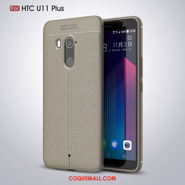 Étui Htc U11+ Modèle Fleurie Noir Téléphone Portable, Coque Htc U11+ Fluide Doux Cuir