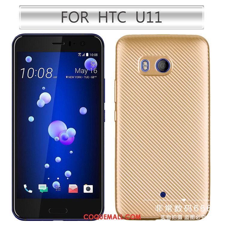 Étui Htc U11 Or Téléphone Portable Tout Compris, Coque Htc U11 Fluide Doux Fibre