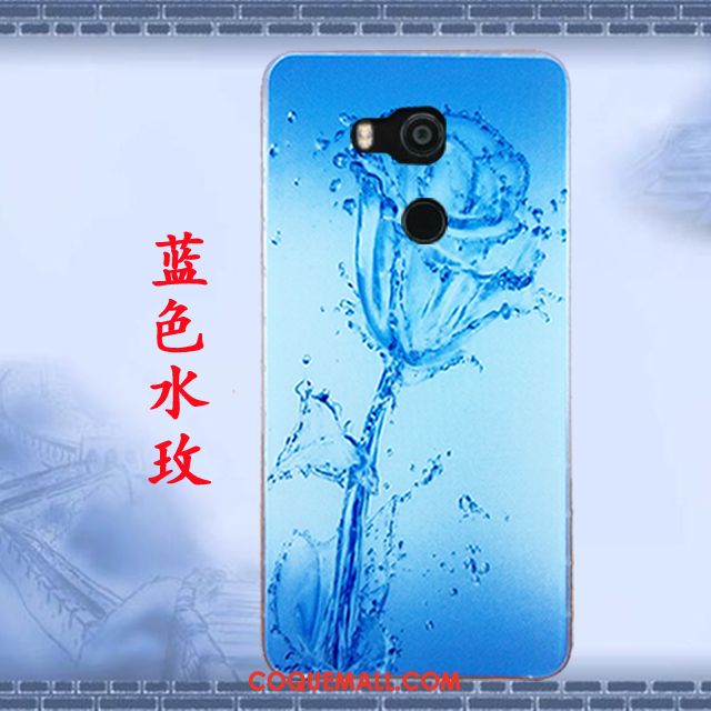 Étui Htc U11+ Peinture Téléphone Portable Fluide Doux, Coque Htc U11+ Protection Bleu