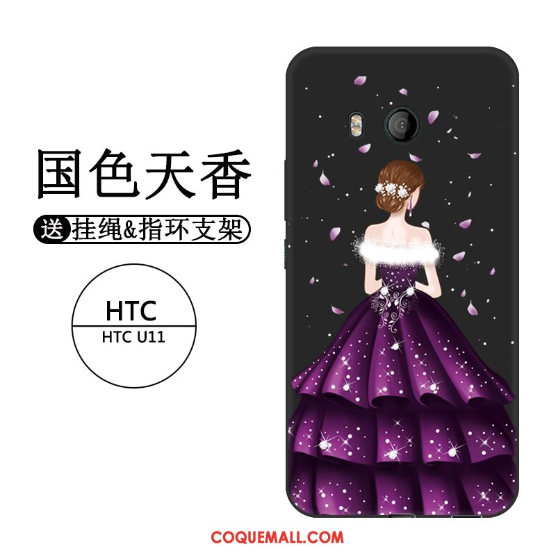 Étui Htc U11 Personnalité Protection Incassable, Coque Htc U11 Fluide Doux Violet