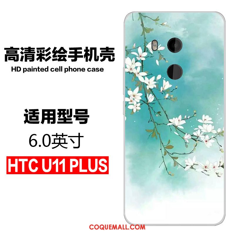 Étui Htc U11+ Personnalité Rose Silicone, Coque Htc U11+ Protection Dessin Animé