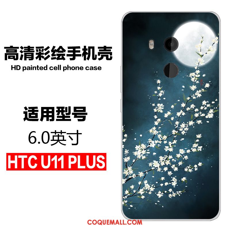 Étui Htc U11+ Personnalité Rose Silicone, Coque Htc U11+ Protection Dessin Animé