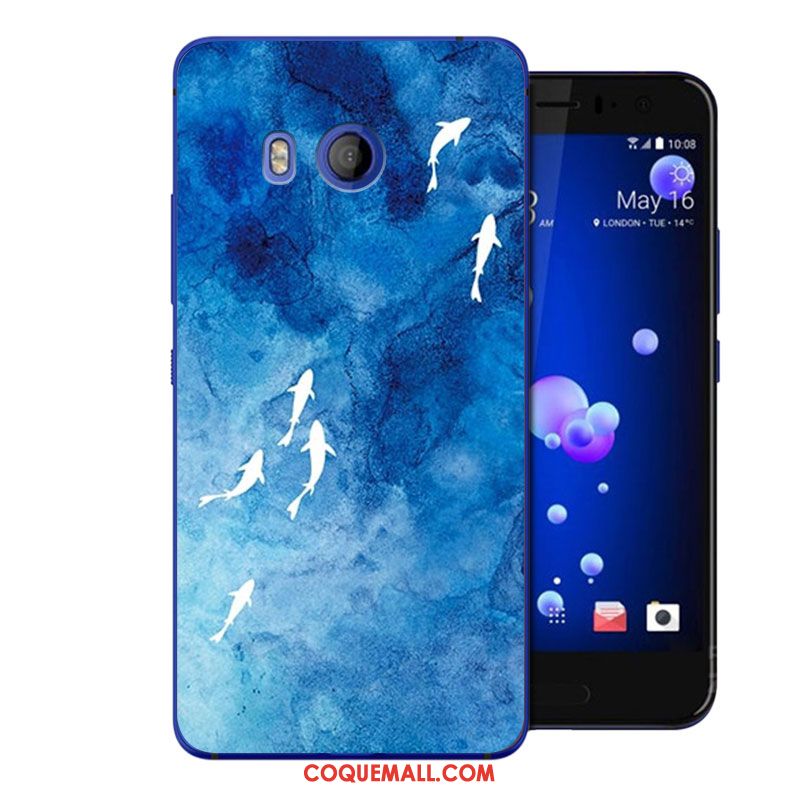 Étui Htc U11 Protection Tendance Téléphone Portable, Coque Htc U11 Personnalité Bleu